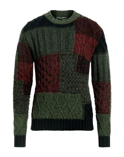 Dolce & Gabbana Man Sweater Military Green Size 42 Virgin Wool, Cashmere