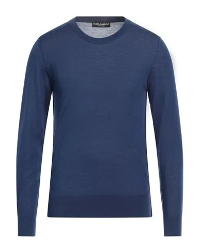 Dolce & Gabbana Man Sweater Navy Size 44 Cashmere In Navy Blue