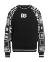 Dolce & Gabbana Man Sweatshirt Black Size 36 Cotton, Elastane In Multi