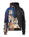 Dolce & Gabbana Multicolor Tiger Hooded Sweatshirt Sweater In Black