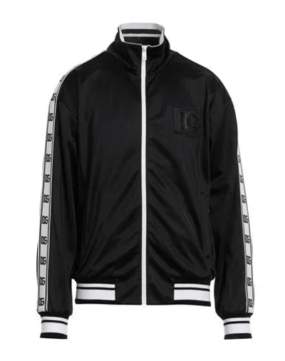 DOLCE & GABBANA DOLCE & GABBANA MAN SWEATSHIRT BLACK SIZE 40 POLYESTER, COTTON, ELASTANE