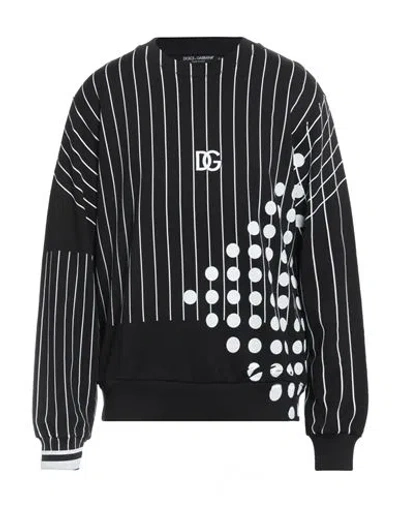 Dolce & Gabbana Man Sweatshirt Black Size 40 Cotton, Elastane