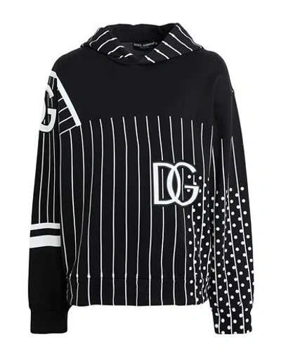 Dolce & Gabbana Man Sweatshirt Black Size 40 Cotton, Polyamide