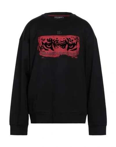 Dolce & Gabbana Man Sweatshirt Black Size 44 Cotton, Brass, Polyamide