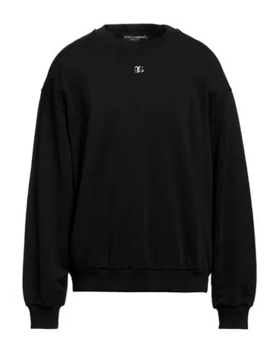 Dolce & Gabbana Man Sweatshirt Black Size 44 Cotton, Elastane, Polyamide, Zamak