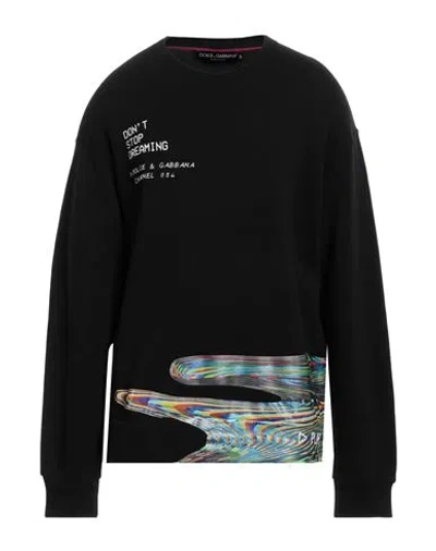 Dolce & Gabbana Man Sweatshirt Black Size 44 Cotton, Polyester
