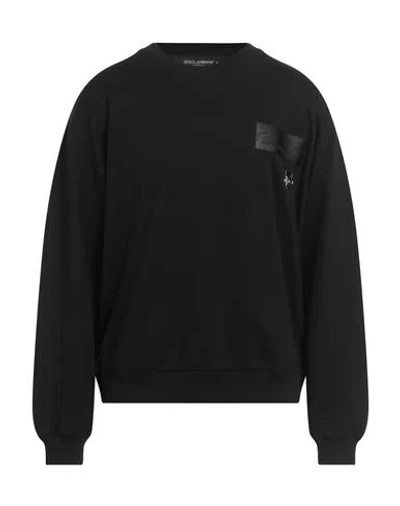Dolce & Gabbana Man Sweatshirt Black Size 46 Cotton, Elastane