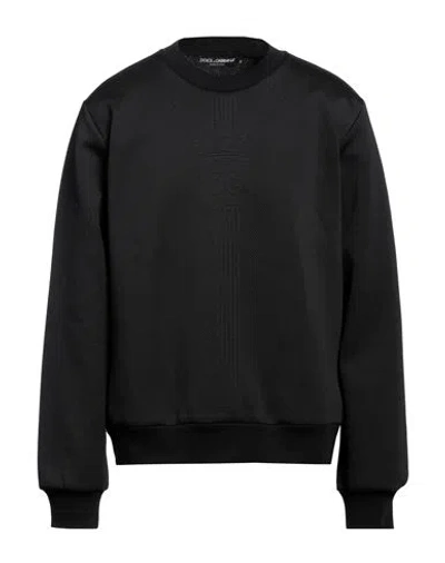 Dolce & Gabbana Man Sweatshirt Black Size 46 Polyacrylic, Cotton, Polyamide, Elastane