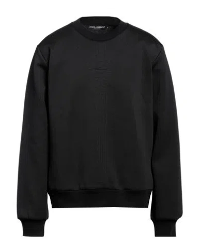Dolce & Gabbana Man Sweatshirt Black Size 46 Polyacrylic, Cotton, Polyamide, Elastane In Multicolor