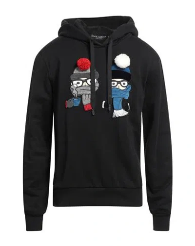 Dolce & Gabbana Man Sweatshirt Black Size 48 Cotton