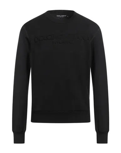 Dolce & Gabbana Man Sweatshirt Black Size 50 Cotton, Polyester, Elastane