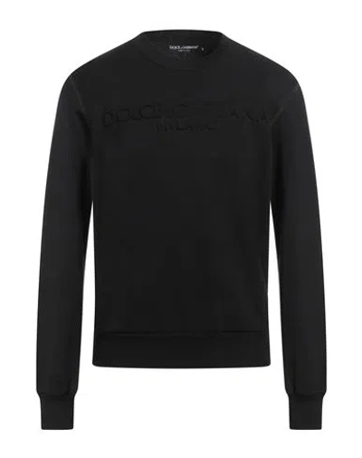 Dolce & Gabbana Man Sweatshirt Black Size 42 Cotton, Polyester, Elastane