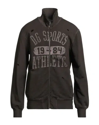 Dolce & Gabbana Man Sweatshirt Brown Size 40 Cotton, Elastane