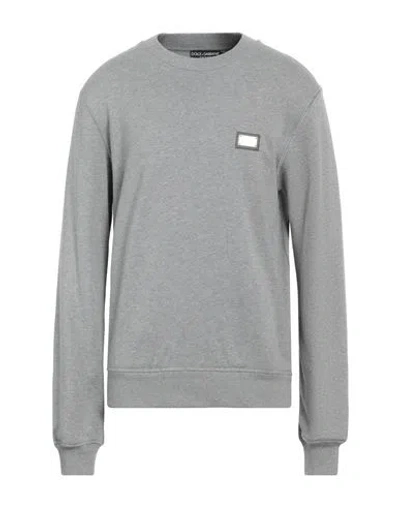 Dolce & Gabbana Man Sweatshirt Grey Size 42 Cotton, Elastane, Polyester, Brass In Grey