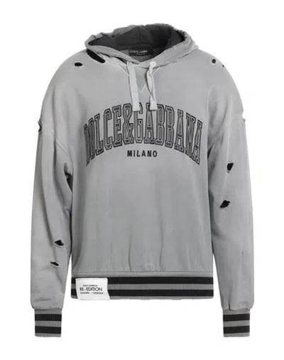 Dolce & Gabbana Man Sweatshirt Grey Size L Cotton In Gray