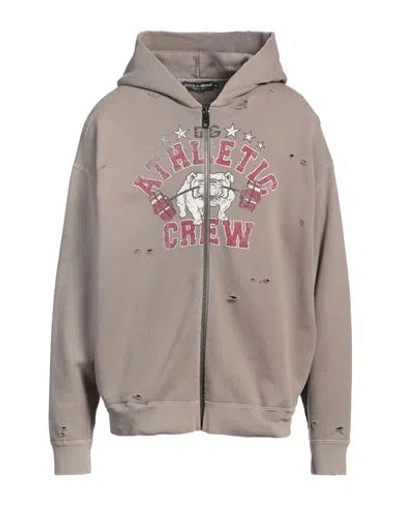 Dolce & Gabbana Man Sweatshirt Grey Size M Cotton In Gray