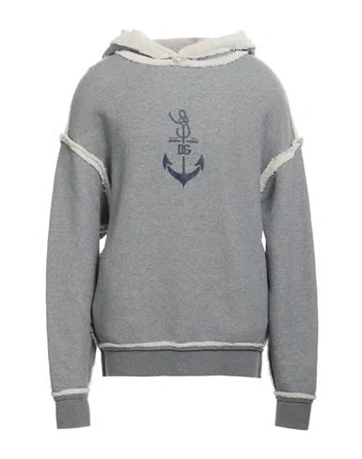 Dolce & Gabbana Man Sweatshirt Grey Size M Cotton, Polyamide, Cashmere, Elastane