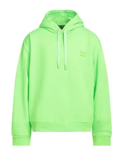 Dolce & Gabbana Man Sweatshirt Lime Green Size 44 Polyester, Brass