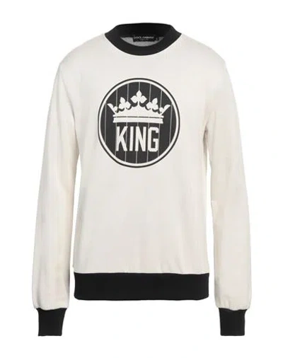 Dolce & Gabbana Man Sweatshirt Off White Size 44 Cotton