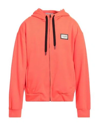 Dolce & Gabbana Man Sweatshirt Orange Size 42 Polyester