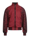 Dolce & Gabbana Red Leopard Polyester Bomber Full Zip  Jacket