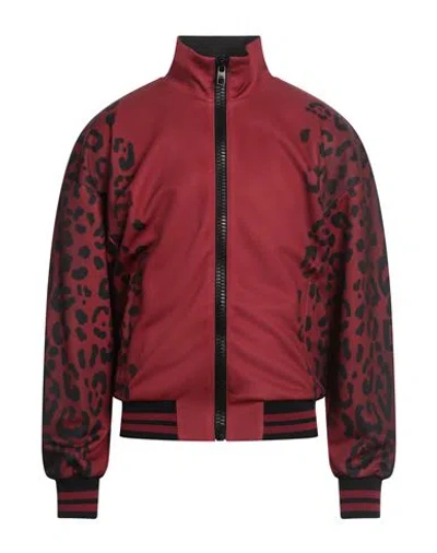 Dolce & Gabbana Man Sweatshirt Red Size 40 Polyester, Viscose, Cotton, Elastane, Polyamide