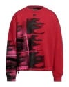 Dolce & Gabbana Man Sweatshirt Red Size 46 Cotton, Polyester, Elastane, Brass, Polyamide In Red
