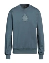 Dolce & Gabbana Man Sweatshirt Slate Blue Size 36 Cotton, Elastane, Pvc - Polyvinyl Chloride In Blue