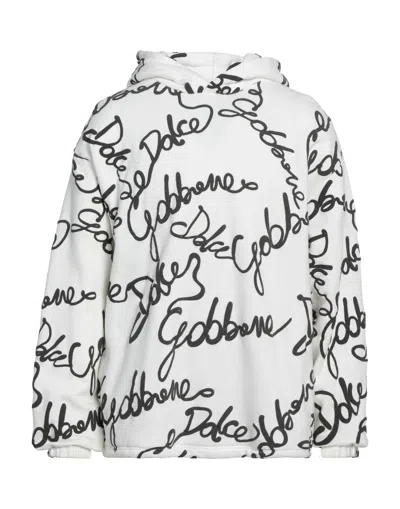 Dolce & Gabbana Hoodie Aus Fleece Aus Einer Baumwollmischung Mit Logoprint In Weiss