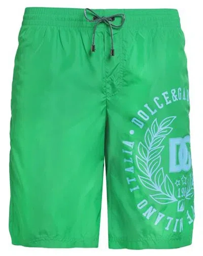 Dolce & Gabbana Man Swim Trunks Emerald Green Size 36 Polyester