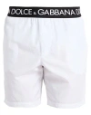 Dolce & Gabbana Logo-waistband Swim Shorts In White