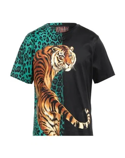 Dolce & Gabbana Man T-shirt Black Size 32 Cotton, Brass