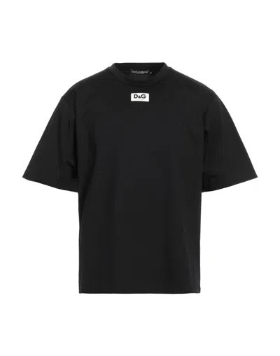 Dolce & Gabbana Man T-shirt Black Size 34 Cotton, Polyamide, Elastane, Polyurethane, Synthetic Fiber