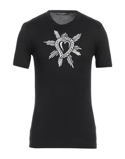Dolce & Gabbana Man T-shirt Black Size 34 Cotton