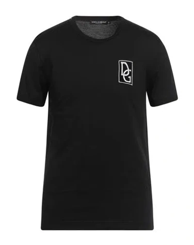 Dolce & Gabbana Man T-shirt Black Size 34 Cotton, Viscose, Elastane