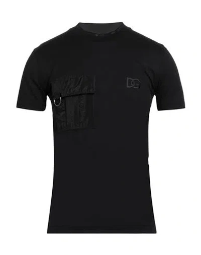 Dolce & Gabbana Man T-shirt Black Size 36 Cotton, Viscose, Polyamide