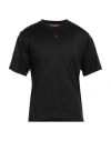 Dolce & Gabbana Man T-shirt Black Size 38 Silk, Cotton, Bronze In Black