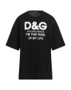 Dolce & Gabbana Man T-shirt Black Size 42 Cotton, Pvc - Polyvinyl Chloride, Silk
