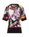 Dolce & Gabbana Man T-shirt Black Size 42 Viscose, Cotton, Wool, Acrylic, Polyester In Multi