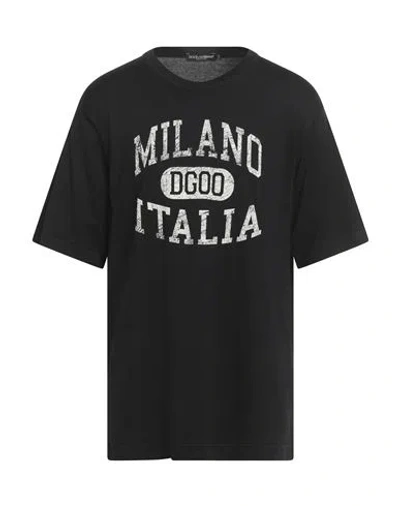 DOLCE & GABBANA DOLCE & GABBANA MAN T-SHIRT BLACK SIZE 44 COTTON
