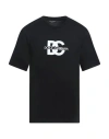 Dolce & Gabbana Black T-shirt With Crew Neck And Printed Logo On The Front In Black