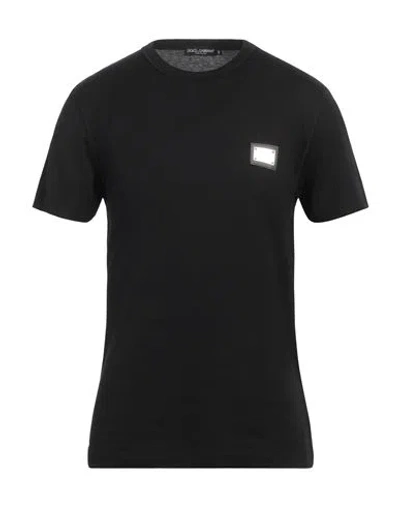 DOLCE & GABBANA DOLCE & GABBANA MAN T-SHIRT BLACK SIZE 38 COTTON, ABS - ACRYLONITRILE BUTADIENE STYRENE, POLYESTER, 