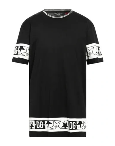 Dolce & Gabbana Man T-shirt Black Size 44 Cotton, Elastane