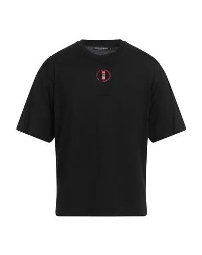 Dolce & Gabbana Man T-shirt Black Size 44 Cotton, Polyurethane