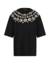 Dolce & Gabbana Black Coin Print Cotton Crew Neck T-shirt In Black