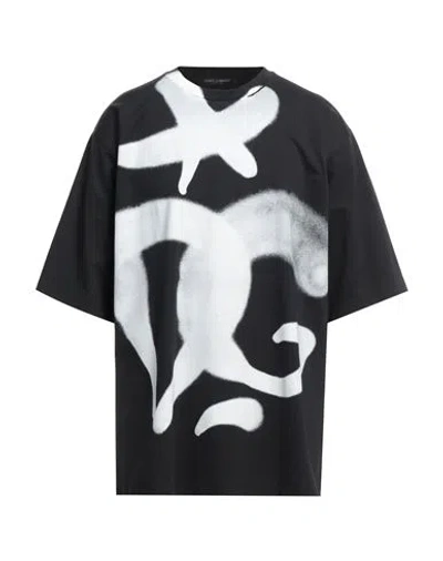 DOLCE & GABBANA DOLCE & GABBANA MAN T-SHIRT BLACK SIZE M COTTON, POLYAMIDE, ELASTANE