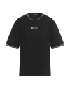 Dolce & Gabbana Man T-shirt Black Size S Cotton, Elastane In Gray
