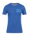 Dolce & Gabbana Man T-shirt Blue Size 36 Cotton, Viscose In Blue