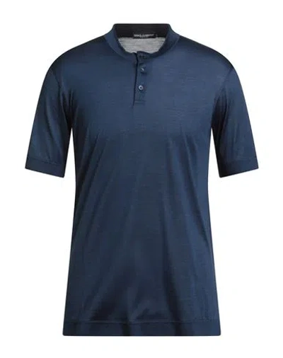 Dolce & Gabbana Man T-shirt Blue Size 40 Silk