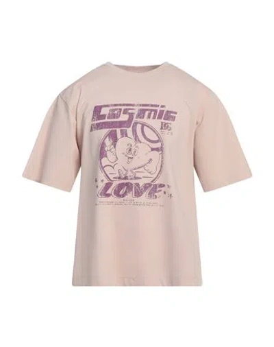 Dolce & Gabbana Man T-shirt Blush Size 44 Cotton, Nylon, Elastane In Pink